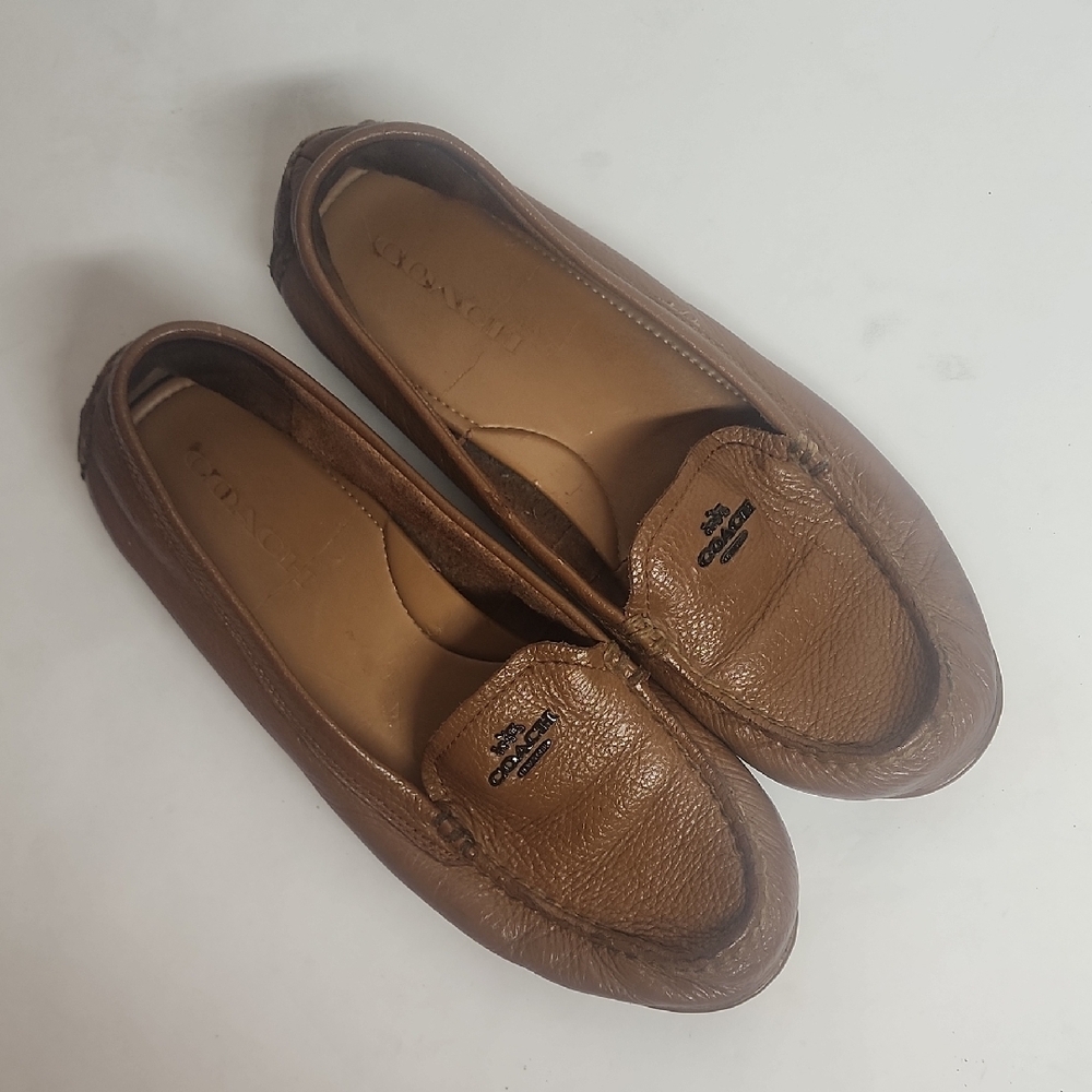 Coach Mary Lockup Chestnut Leather Slip-On Driving Mocassin Size US9B/39EU Shoes